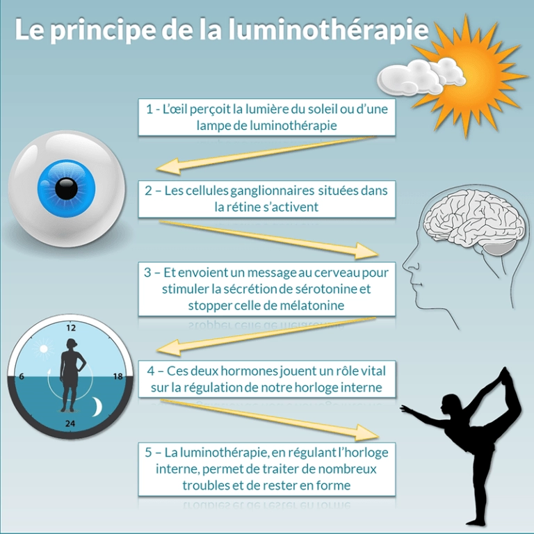 Image présentant les principes de la luminothérapie