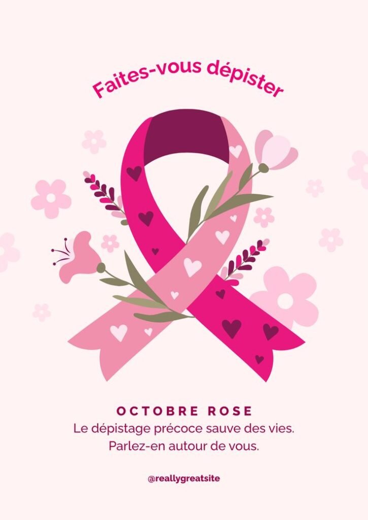 affiche Octobre Rose dépistage cancer du sein